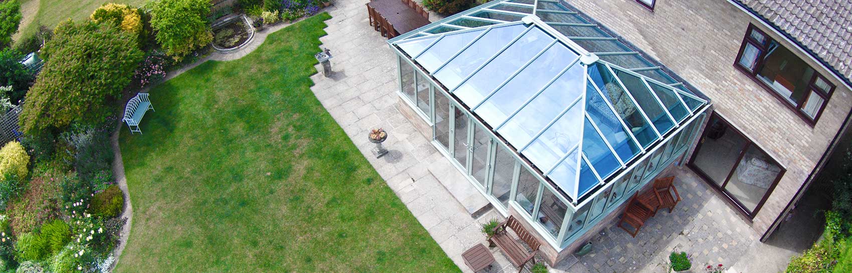 Large glass conservatory roof installation Bristol